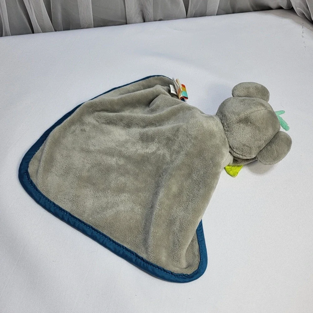 Koala Stuffed Plush Lovey Blankie Grey Aqua Blue Cuddly Bear Blanket
